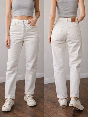Levi’s Wedgie Straight Jeans Cream Off White High Rise 32